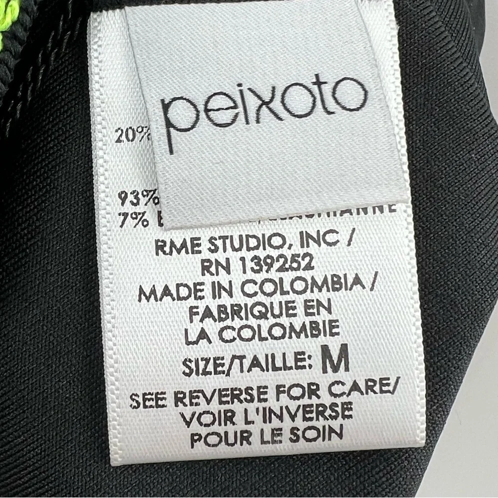 Peixoto NWT Zoni Embroidered Trim Bikini Bottoms in Black Kiwi size Medium